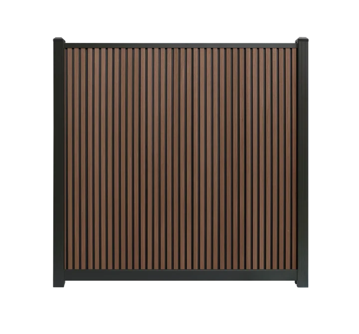 Composiet schutting Rhombus Walnoot Verticaal Highlander composiet schuttingen