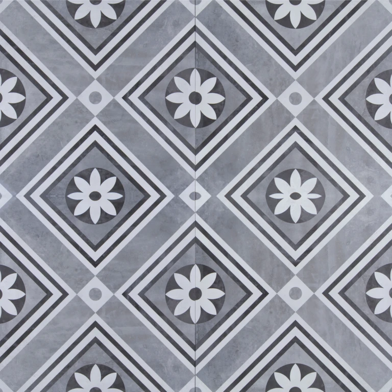 GeoCeramica® Concreet 60x60x4cm Flower decorate
