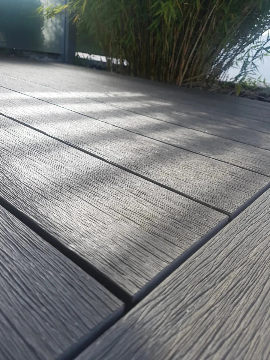 WPC Terrasplank Massief Vintage 2,3x13,8x400cm Lunar Grey/Ce 13.8x2.3x400cm Geel, Grijs