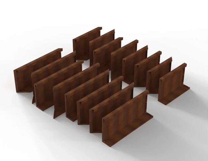 Bloembak Module+ Parallel paneel (E) 60x28 R 0,1x28x60cm Bruin