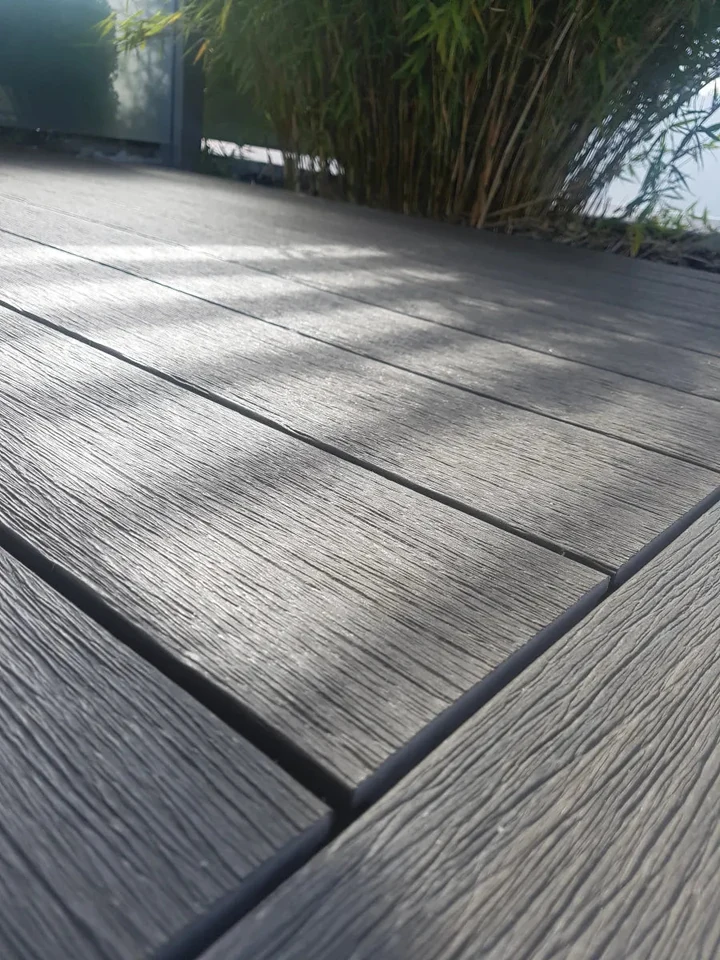 WPC Terrasplank Massief Vintage 2,3x13,8x400cm Lunar Grey/Ce 13.8x2.3x400cm Geel,                                                             Grijs
