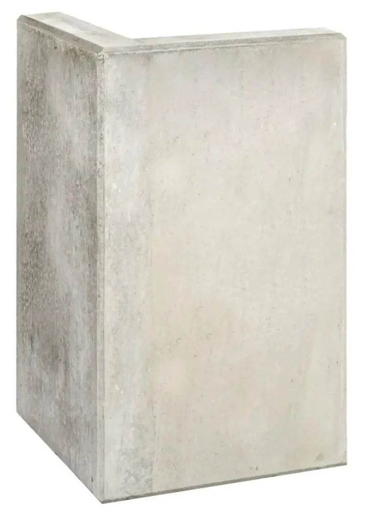 Hoek-L-Elementx10cm Zichtbeton 50x100x50cm Grijs