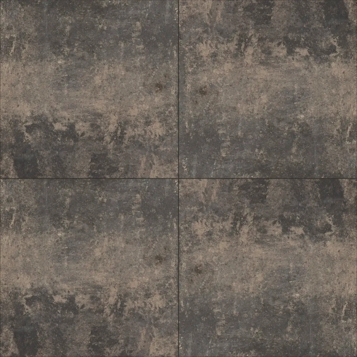 Carré tegel 50x50x5 vlak KOMO nero piétra 50x50x5cm Grijs,                                                             Zwart