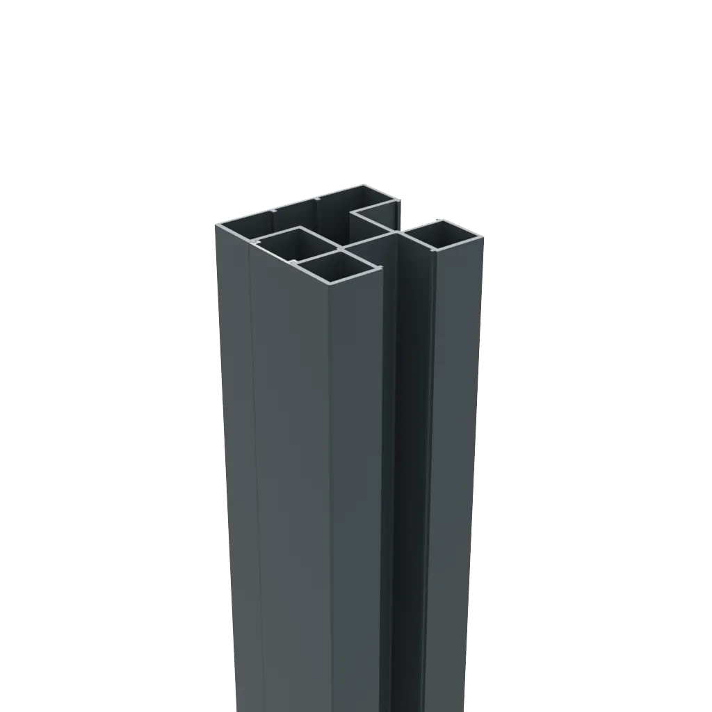 Boston Alu H paal 75x75mm 300cm RAL7016 incl. afwerkprofiel 7.5x7.5x300cm Antraciet
